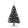 Sapin de Noël artificiel pré-éclairé Noir 120 cm PVC 543904543904