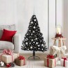 Sapin de Noël artificiel pré-éclairé Noir 120 cm PVC 543905543905
