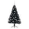 Sapin de Noël artificiel pré-éclairé Noir 120 cm PVC 543905543905