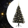 Sapin de Noël artificiel pré-éclairé Noir 120 cm PVC 543906543906
