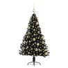 Sapin de Noël artificiel pré-éclairé Noir 120 cm PVC 543906543906