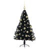 Sapin de Noël artificiel pré-éclairé Noir 120 cm PVC 543906543906