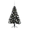 Sapin de Noël artificiel pré-éclairé Noir 120 cm PVC 543907543907