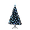 Sapin de Noël artificiel pré-éclairé Noir 120 cm PVC 543908543908