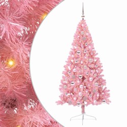 Sapin de Noël artificiel pré-éclairé Rose 180 cm PVC 543909543909