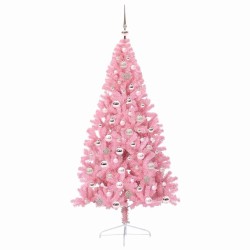 Sapin de Noël artificiel pré-éclairé Rose 180 cm PVC 543909543909