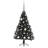 Sapin de Noël artificiel pré-éclairé Noir 120 cm PVC 543910543910
