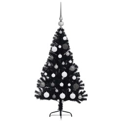 Sapin de Noël artificiel pré-éclairé Noir 120 cm PVC 543910543910