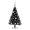 Sapin de Noël artificiel pré-éclairé Noir 120 cm PVC 543910543910