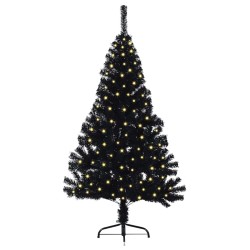 Sapin de Noël artificiel pré-éclairé Noir 120 cm PVC 543911543911