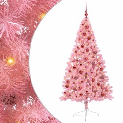 Sapin de Noël artificiel pré-éclairé Rose 180 cm PVC 543913543913