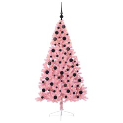 Sapin de Noël artificiel pré-éclairé Rose 180 cm PVC 543914543914