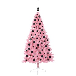 Sapin de Noël artificiel pré-éclairé Rose 180 cm PVC 543914543914