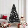 Sapin de Noël artificiel pré-éclairé Noir 180 cm PVC 543915543915