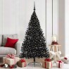Sapin de Noël artificiel pré-éclairé Noir 180 cm PVC 543916543916