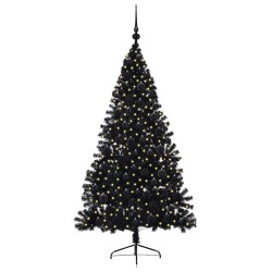 Sapin de Noël artificiel pré-éclairé Noir 180 cm PVC 543916543916