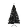 Sapin de Noël artificiel pré-éclairé Noir 180 cm PVC 543916543916