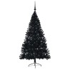 Sapin de Noël artificiel pré-éclairé Noir 180 cm PVC 543916543916