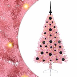 Sapin de Noël artificiel pré-éclairé Rose 120 cm PVC 543917543917