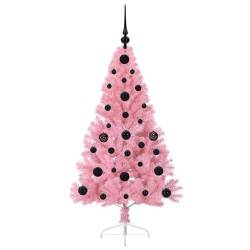 Sapin de Noël artificiel pré-éclairé Rose 120 cm PVC 543917543917