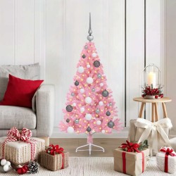 Sapin de Noël artificiel pré-éclairé Rose 120 cm PVC 543919543919