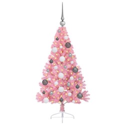Sapin de Noël artificiel pré-éclairé Rose 120 cm PVC 543919543919