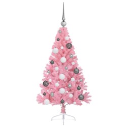 Sapin de Noël artificiel pré-éclairé Rose 120 cm PVC 543919543919