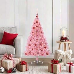 Sapin de Noël artificiel pré-éclairé Rose 120 cm PVC 543920543920