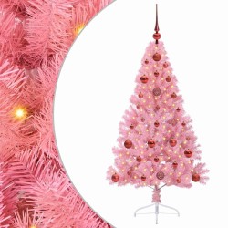 Sapin de Noël artificiel pré-éclairé Rose 120 cm PVC 543920543920