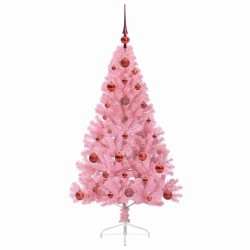 Sapin de Noël artificiel pré-éclairé Rose 120 cm PVC 543920543920