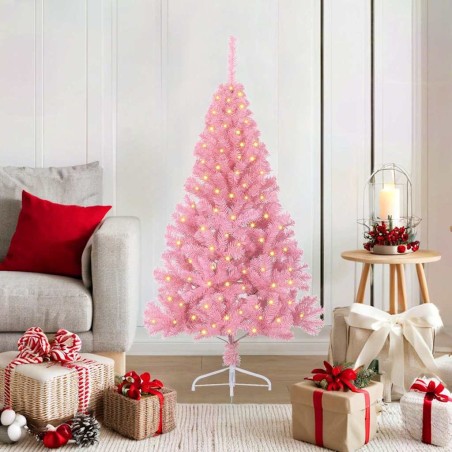 Sapin de Noël artificiel pré-éclairé Rose 120 cm PVC 543921543921