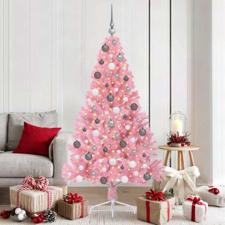 Sapin de Noël artificiel pré-éclairé Rose 180 cm PVC 543923543923