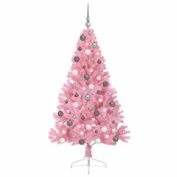 Sapin de Noël artificiel pré-éclairé Rose 180 cm PVC 543923543923