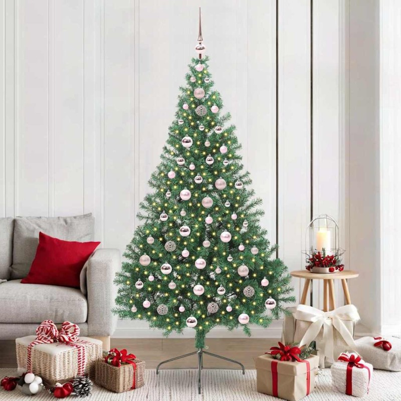 Sapin de Noël artificiel pré-éclairé Vert 210 cm PVC 543925543925