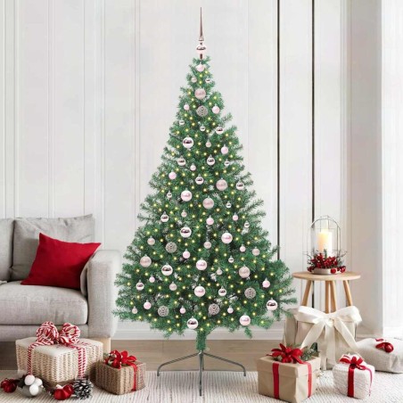 Sapin de Noël artificiel pré-éclairé Vert 210 cm PVC 543925543925
