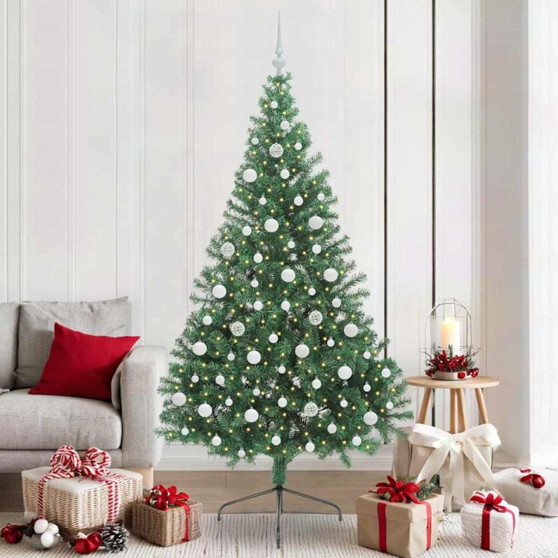 Sapin de Noël artificiel pré-éclairé Vert 210 cm PVC 543926543926