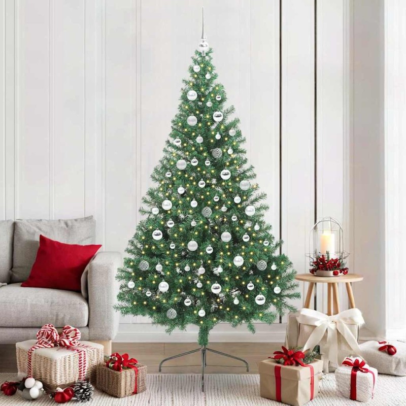 Sapin de Noël artificiel pré-éclairé Vert 210 cm PVC 543927543927