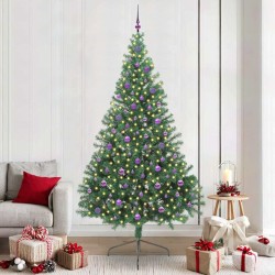 Sapin de Noël artificiel pré-éclairé Vert 240 cm PVC 543930543930