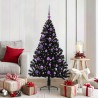 Sapin de Noël artificiel pré-éclairé Noir 150 cm PVC 543932543932