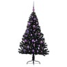 Sapin de Noël artificiel pré-éclairé Noir 150 cm PVC 543932543932
