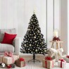 Sapin de Noël artificiel pré-éclairé Noir 150 cm PVC 543933543933