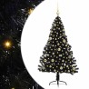 Sapin de Noël artificiel pré-éclairé Noir 150 cm PVC 543933543933