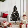 Sapin de Noël artificiel pré-éclairé Noir 150 cm PVC 543934543934