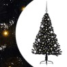 Sapin de Noël artificiel pré-éclairé Noir 150 cm PVC 543935543935