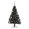 Sapin de Noël artificiel pré-éclairé Noir 150 cm PVC 543935543935