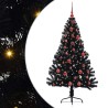 Sapin de Noël artificiel pré-éclairé Noir 150 cm PVC 543936543936