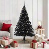 Sapin de Noël artificiel pré-éclairé Noir 150 cm PVC 543937543937