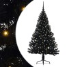Sapin de Noël artificiel pré-éclairé Noir 150 cm PVC 543937543937