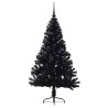 Sapin de Noël artificiel pré-éclairé Noir 150 cm PVC 543937543937