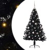 Sapin de Noël artificiel pré-éclairé Noir 150 cm PVC 543938543938